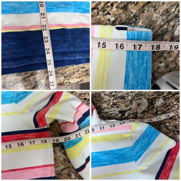 T by Talbots Women’s Rainbow Striped Half Zip Sweatshirt Size S Nautical Preppy - Picture 6 of 9